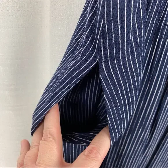 City Chic Blue&White Stripe Off The Shoulder Smocked Midi Dress Sz.L(20) - Picture 8 of 13